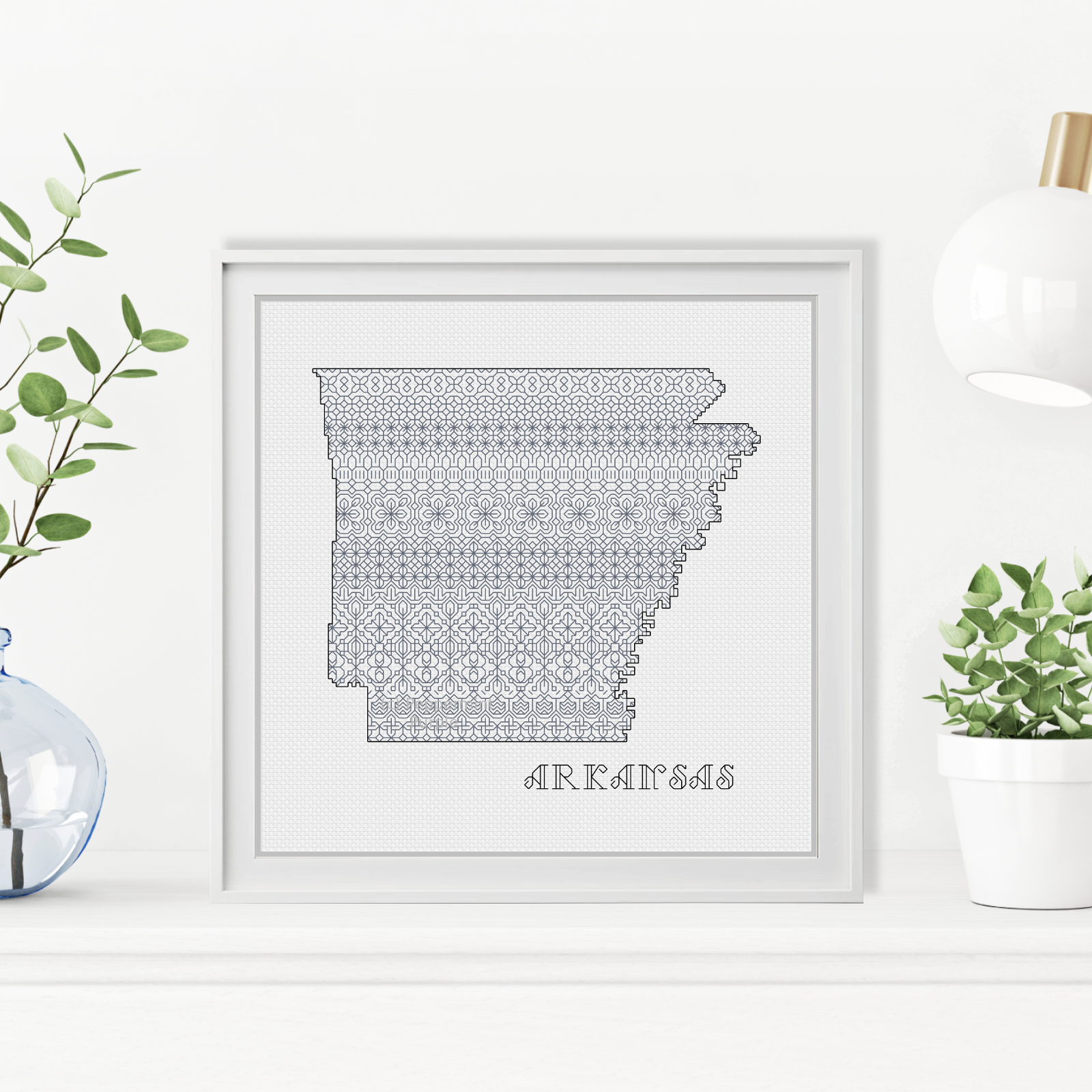 Arkansas Blackwork Blackwork Pattern by Peppermint Purple