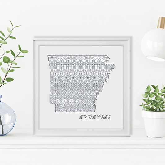 Arkansas Blackwork Blackwork Pattern by Peppermint Purple