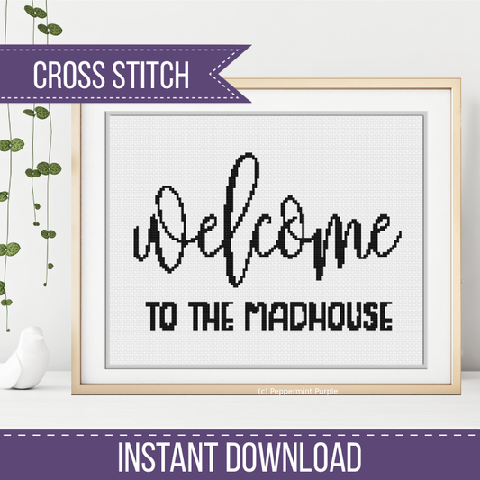 Welcome Cross Stitch Pattern by Peppermint Purple