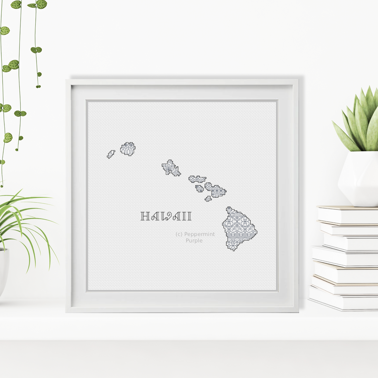 Hawaii Blackwork Blackwork Pattern by Peppermint Purple