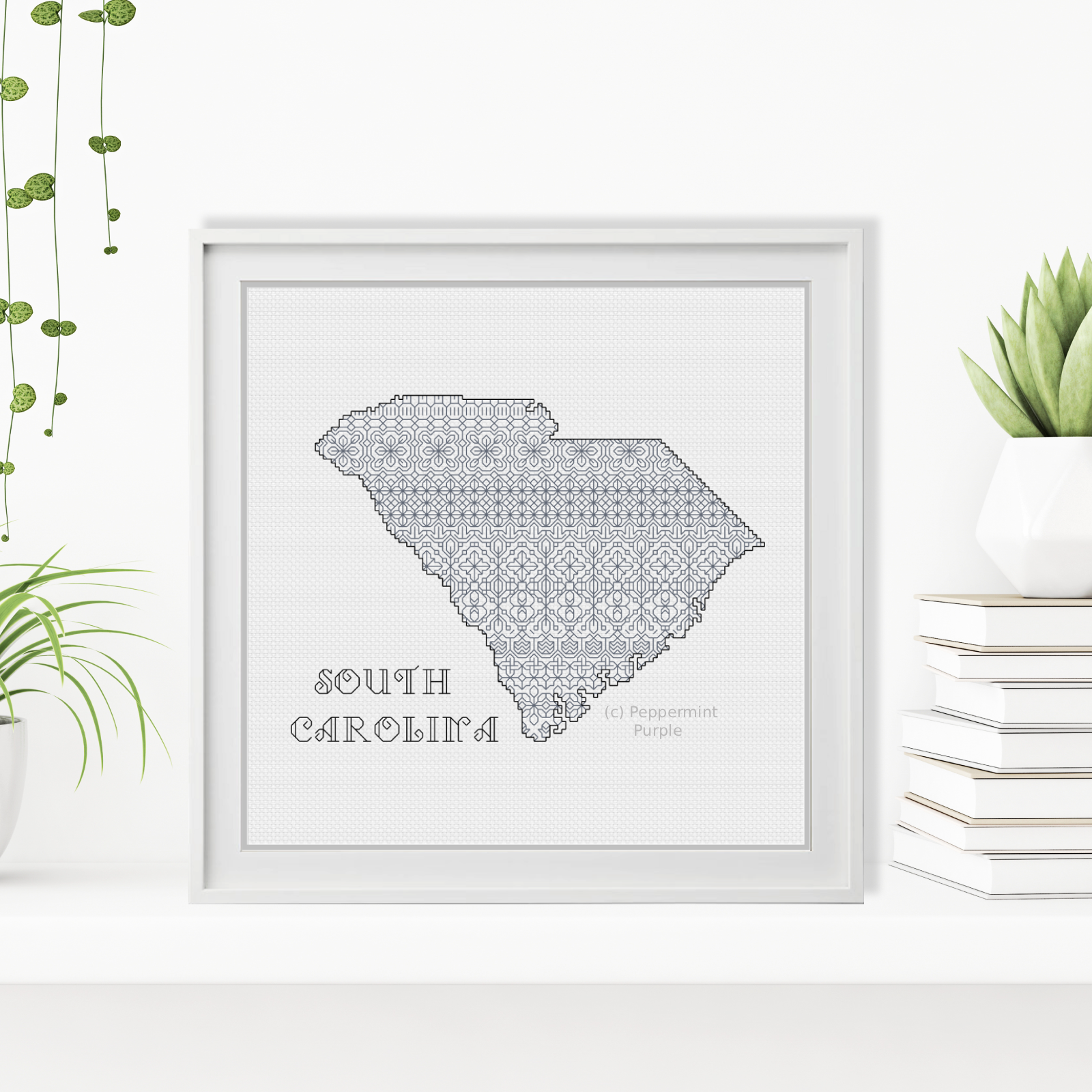 South Carolina Blackwork Blackwork Pattern by Peppermint Purple