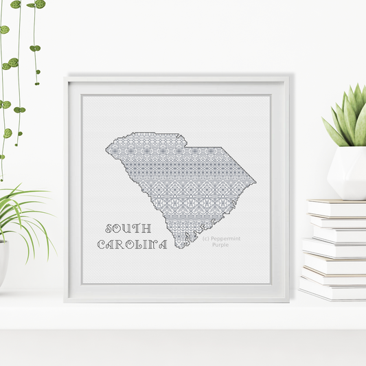 South Carolina Blackwork Blackwork Pattern by Peppermint Purple