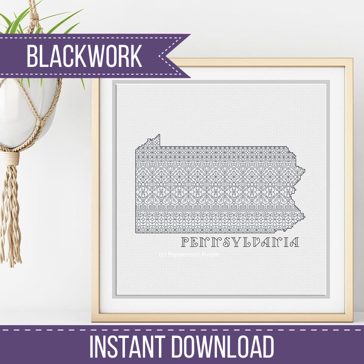 Pennsylvania Blackwork Blackwork Pattern by Peppermint Purple