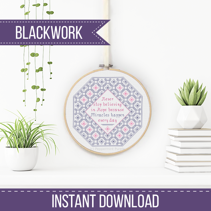 Miracles Blackwork Pattern by Peppermint Purple