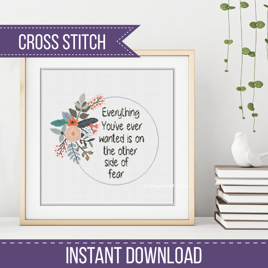 The Other Side of Fear Cross Stitch Pattern by Peppermint Purple