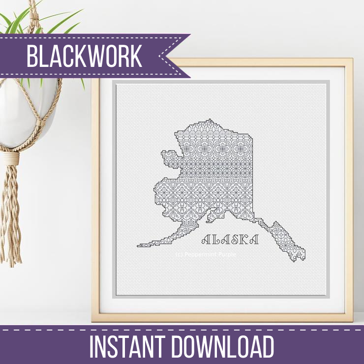 Alaska Blackwork Blackwork Pattern by Peppermint Purple