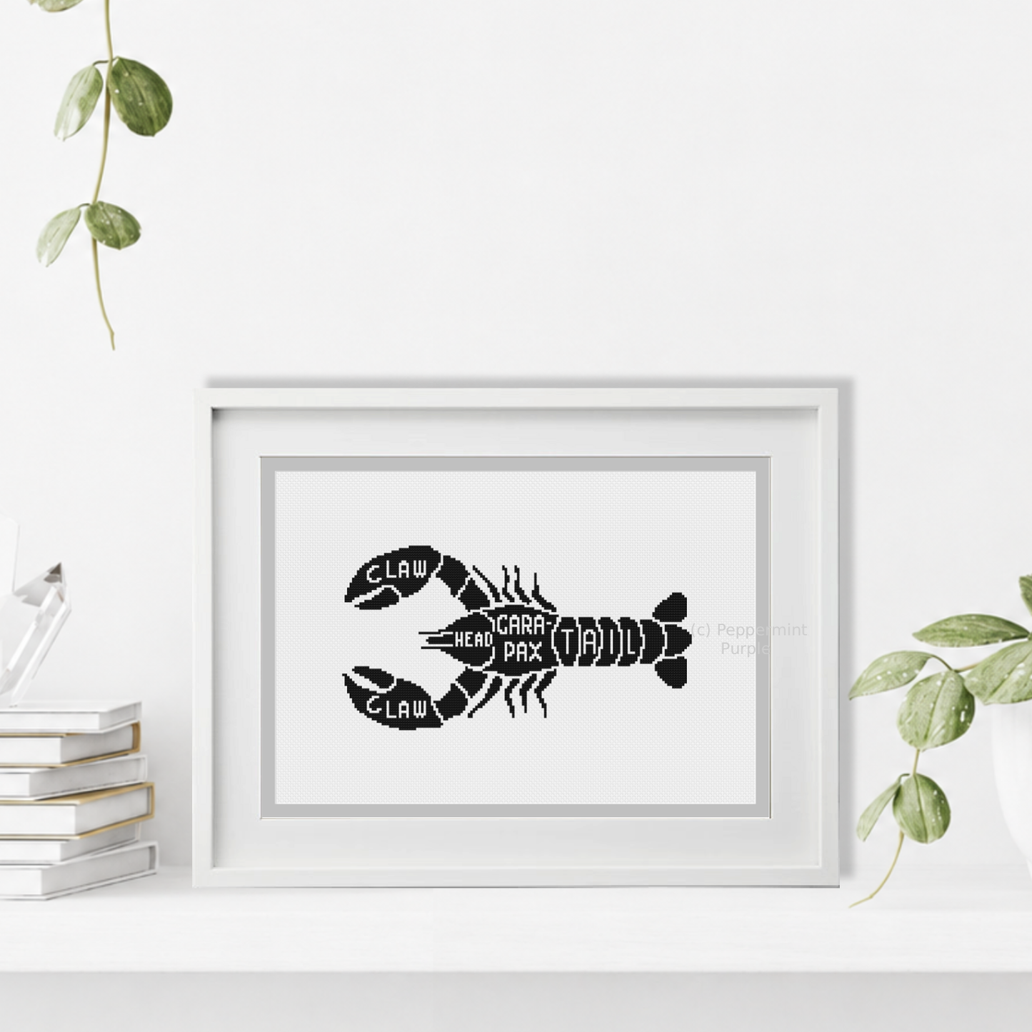 Meat Cuts - Lobster Cross Stitch Pattern by Peppermint Purple