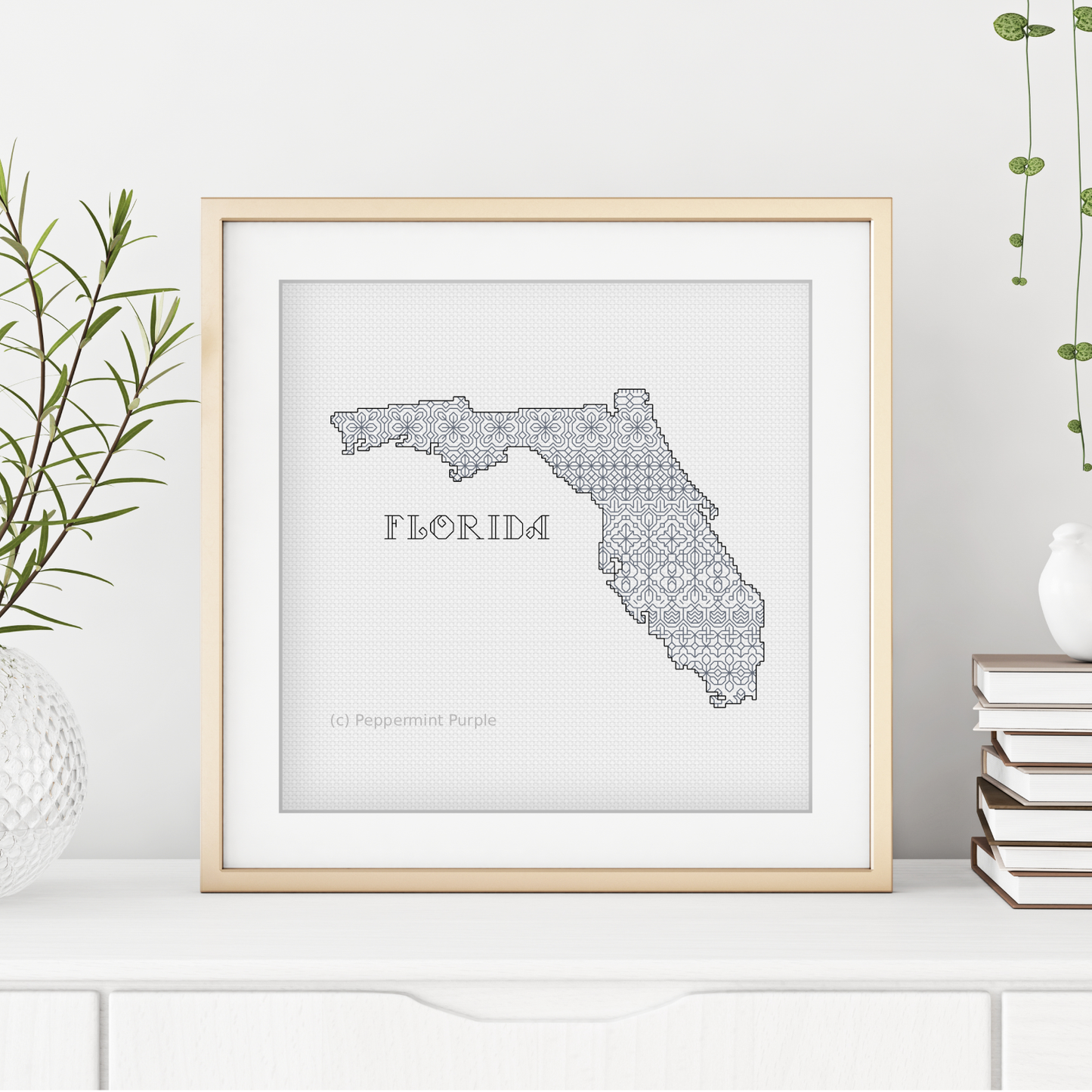 Florida Blackwork Blackwork Pattern by Peppermint Purple