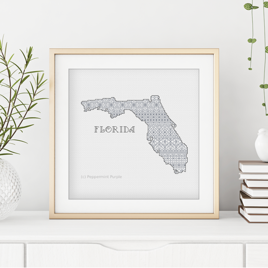 Florida Blackwork Blackwork Pattern by Peppermint Purple