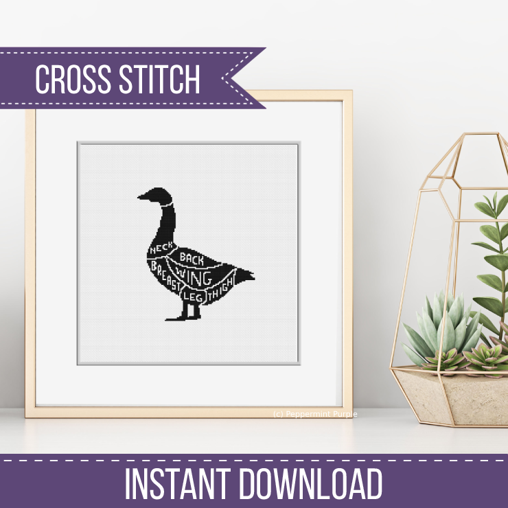 Meat Cuts - Duck Cross Stitch Pattern by Peppermint Purple