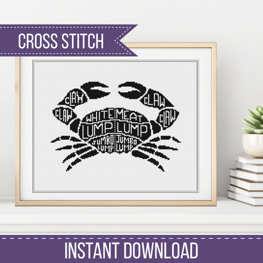 Meat Cuts - Crab Cross Stitch Pattern by Peppermint Purple