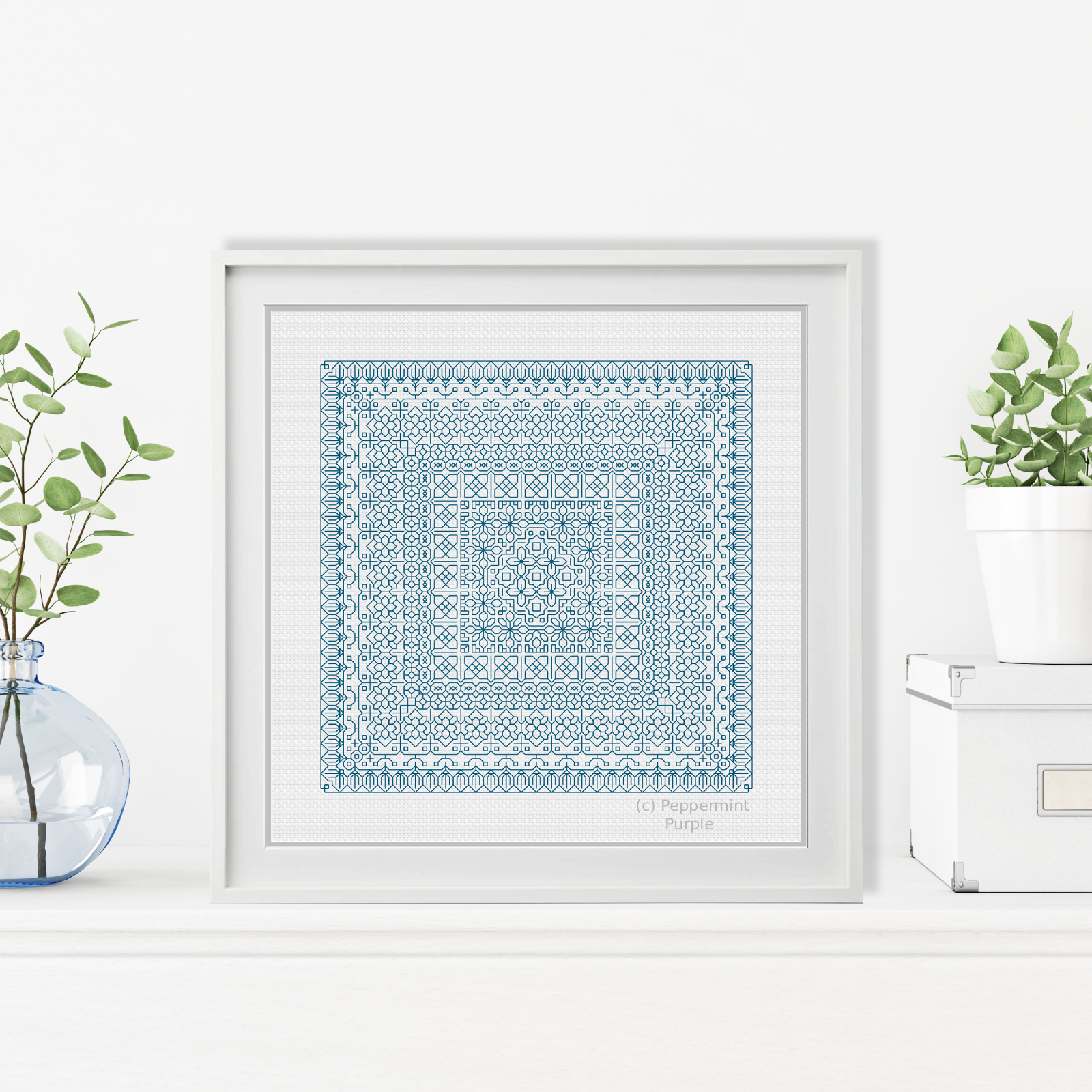 Study In Blue Blackwork Study In Colour by Peppermint Purple