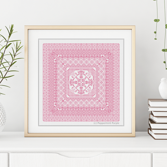 Study In Pink Blackwork Study In Colour by Peppermint Purple