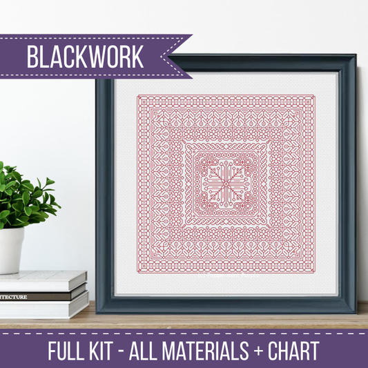 Red Study In Colour Blackwork Kit Blackwork Kit by Peppermint Purple