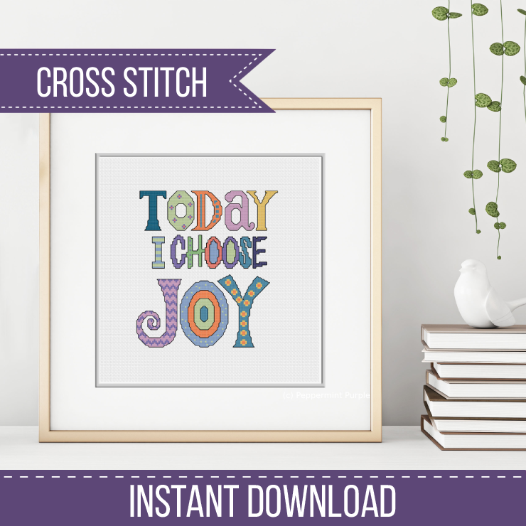 Choose Joy Cross Stitch Pattern by Peppermint Purple