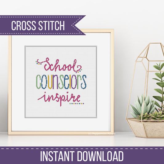 School Counselors Inspire Cross Stitch Pattern by Peppermint Purple