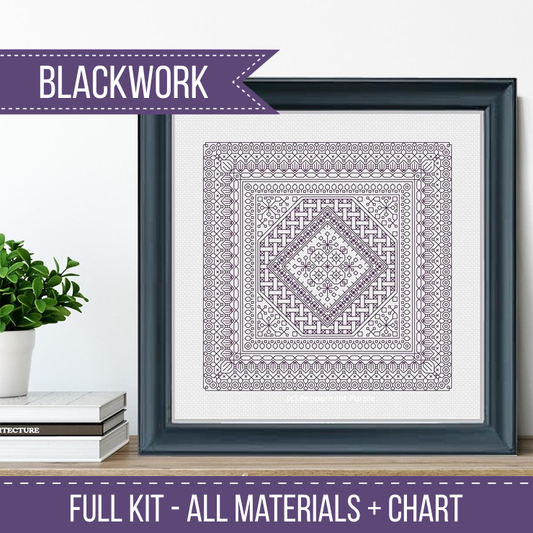 Purple Study In Colour Blackwork Kit Blackwork Kit by Peppermint Purple