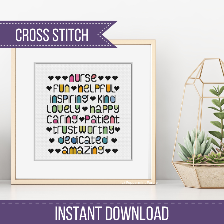 Nurse Cross Stitch Pattern by Peppermint Purple