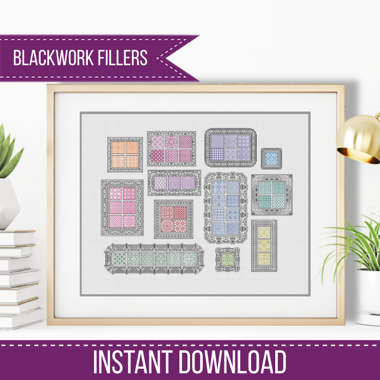 2023 Frames Layout - Blackwork Patterns & Cross Stitch by Peppermint Purple