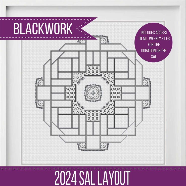 2024 SAL - Insolitum Border - Blackwork Patterns & Cross Stitch by Peppermint Purple