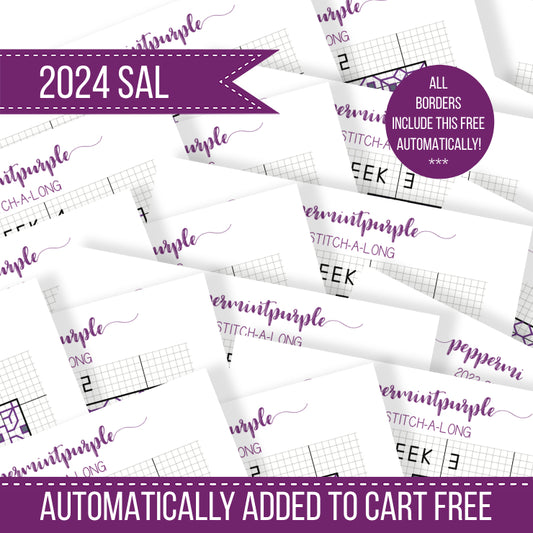 2024 SAL - Weekly Files - Free with Border - Blackwork Patterns & Cross Stitch by Peppermint Purple