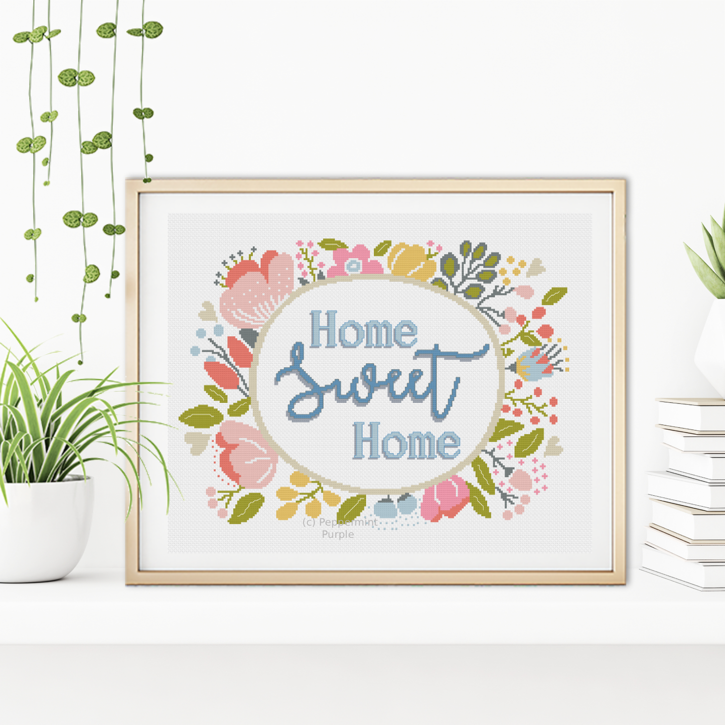 Home Sweet Home Cross Stitch Pattern by Peppermint Purple