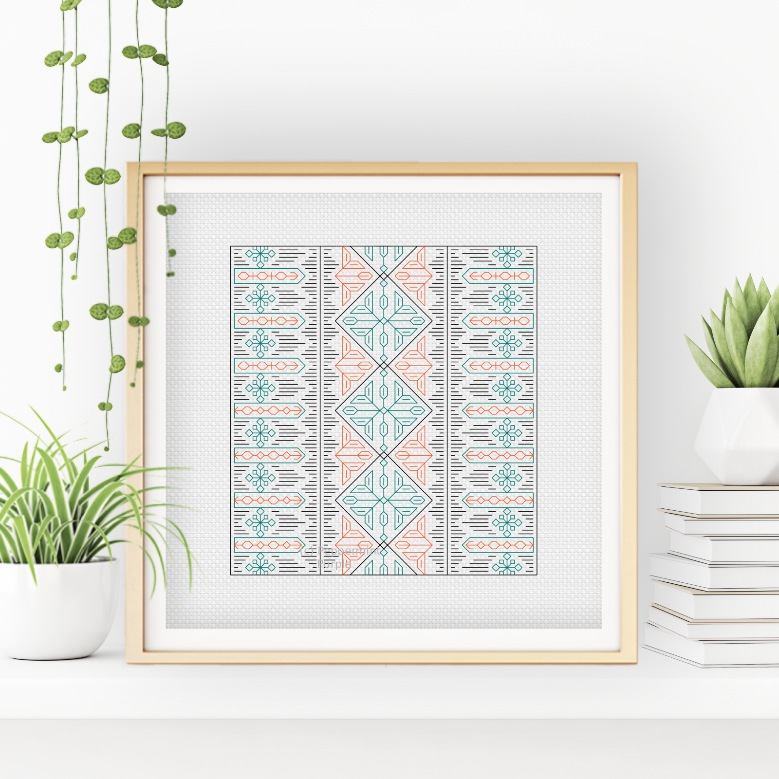 Blackwork Abstract Pattern Blackwork Pattern by Peppermint Purple