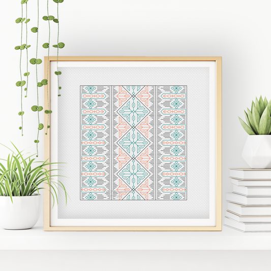 Blackwork Abstract Pattern Blackwork Pattern by Peppermint Purple