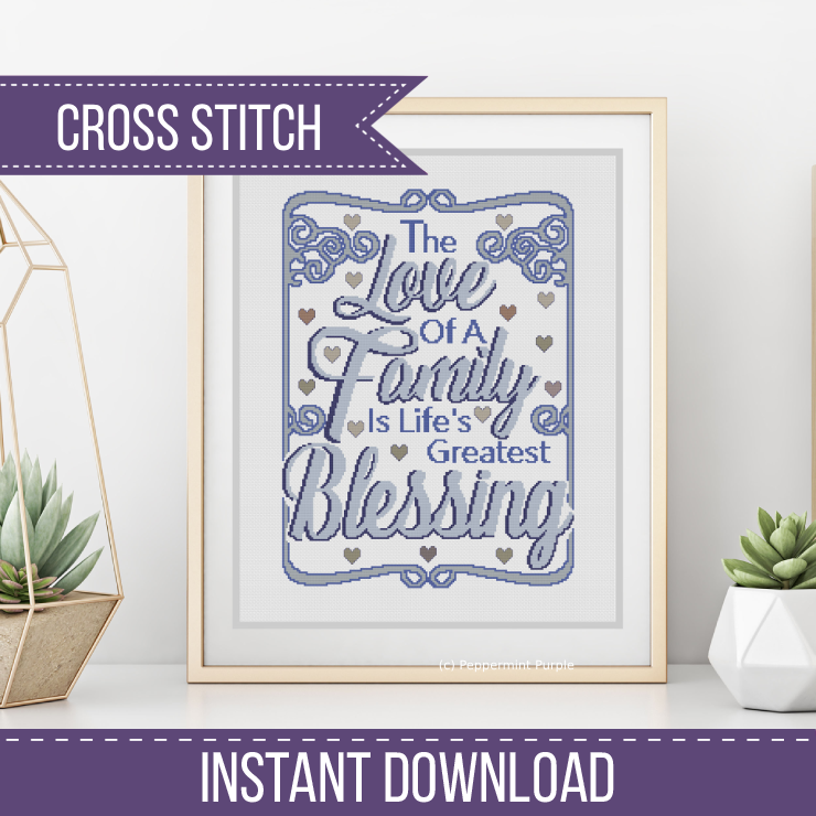 Family Cross Stitch Pattern by Peppermint Purple