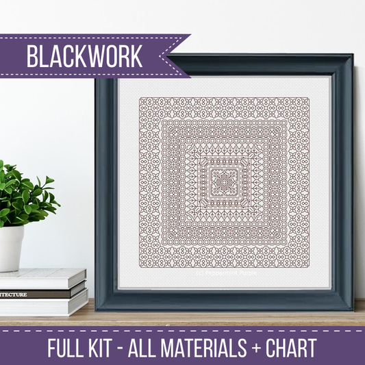 Mahogany Study In Colour Blackwork Kit Blackwork Kit by Peppermint Purple