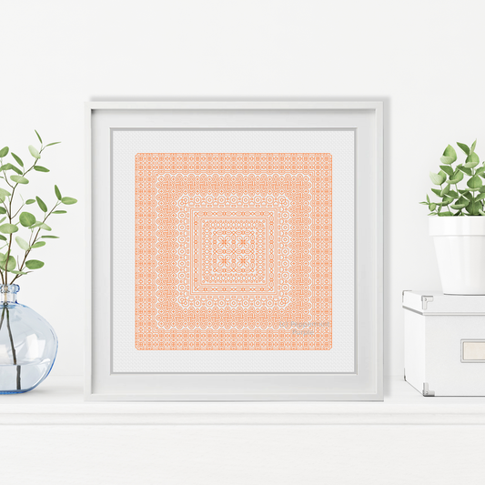 Study In Tangerine Blackwork Study In Colour by Peppermint Purple