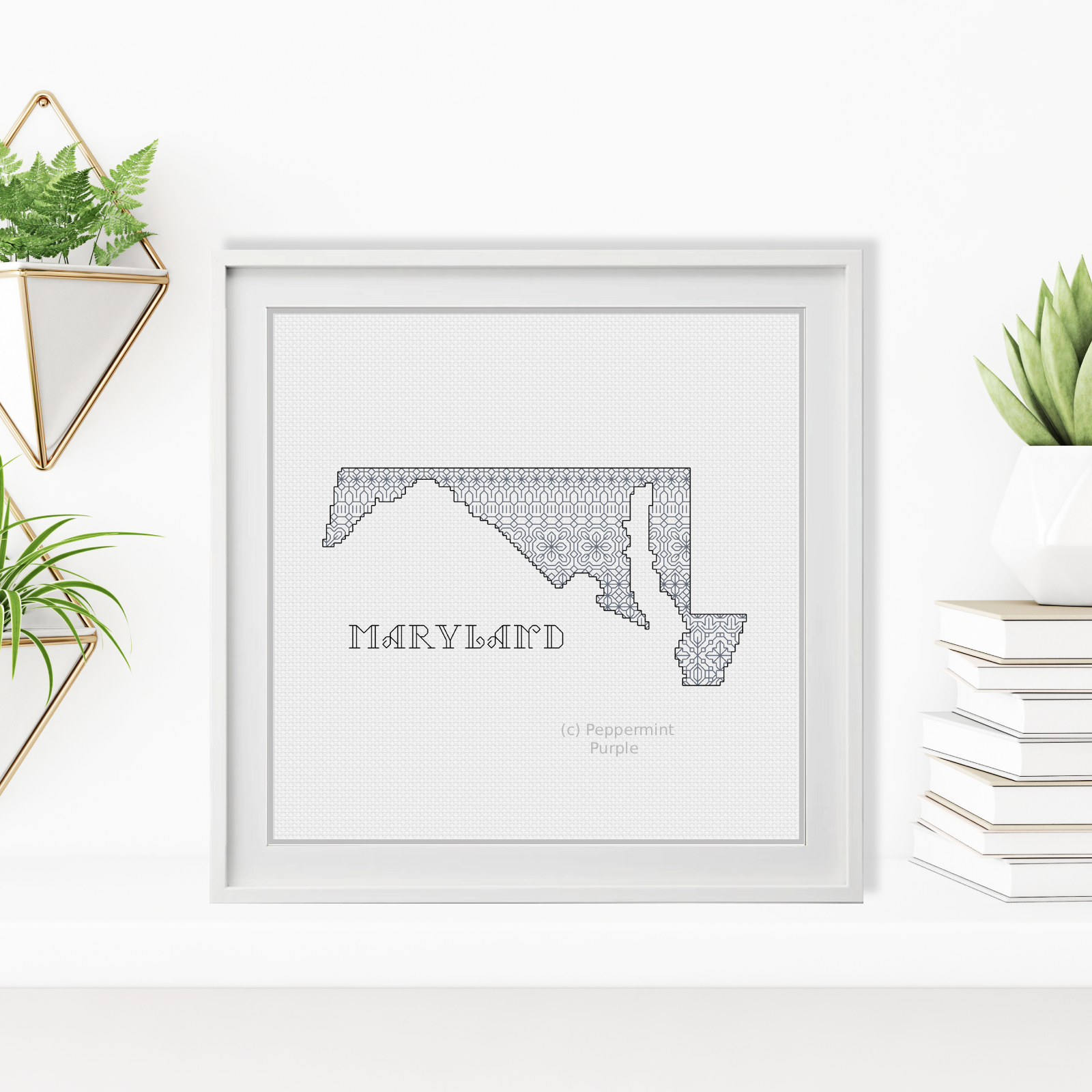 Maryland Blackwork Blackwork Pattern by Peppermint Purple