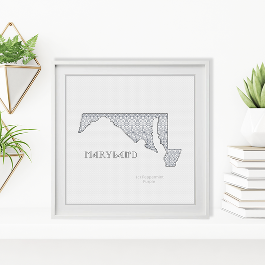 Maryland Blackwork Blackwork Pattern by Peppermint Purple