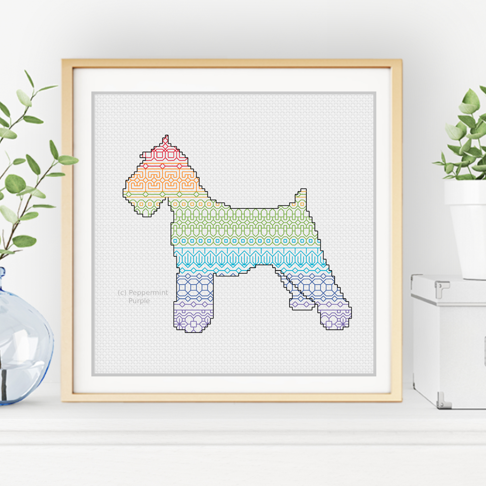 Schnauzer Blackwork Pattern by Peppermint Purple