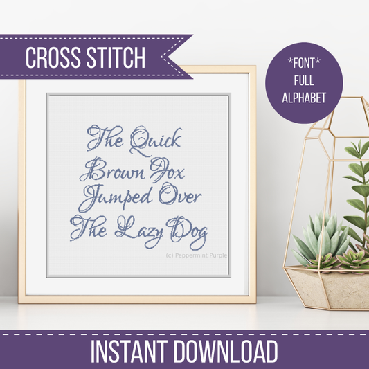 Graceful Font Cross Stitch Font by Peppermint Purple