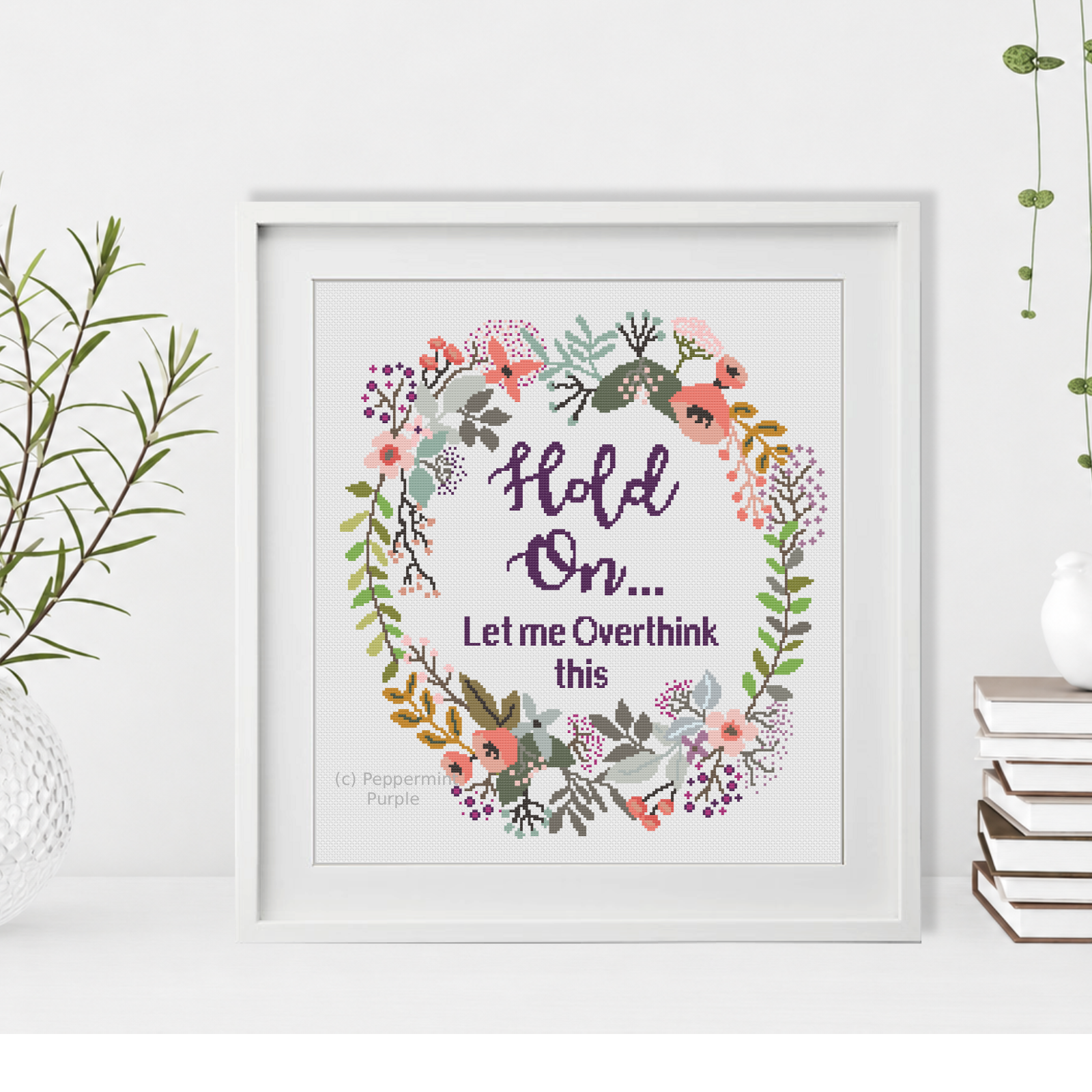 Overthink Cross Stitch Pattern by Peppermint Purple