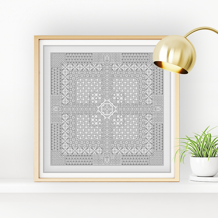 Blackwork Square Pattern