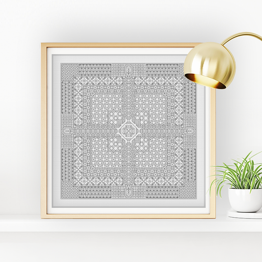 Blackwork Square Pattern Blackwork Pattern by Peppermint Purple