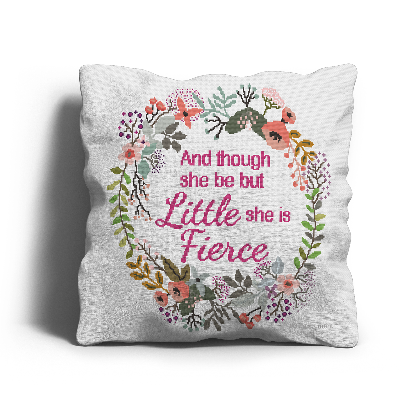 Though She be but Little Cross Stitch Pattern by Peppermint Purple