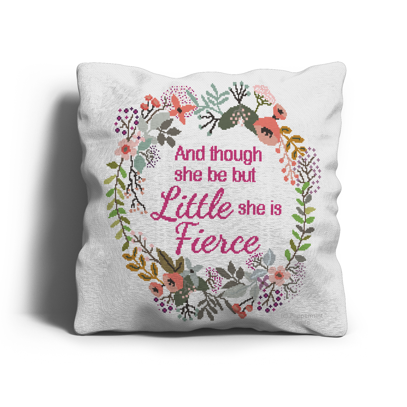 Though She be but Little Cross Stitch Pattern by Peppermint Purple