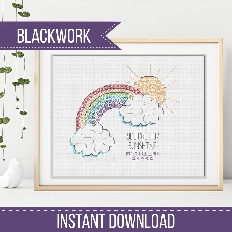 Sunshine Blackwork Pattern by Peppermint Purple