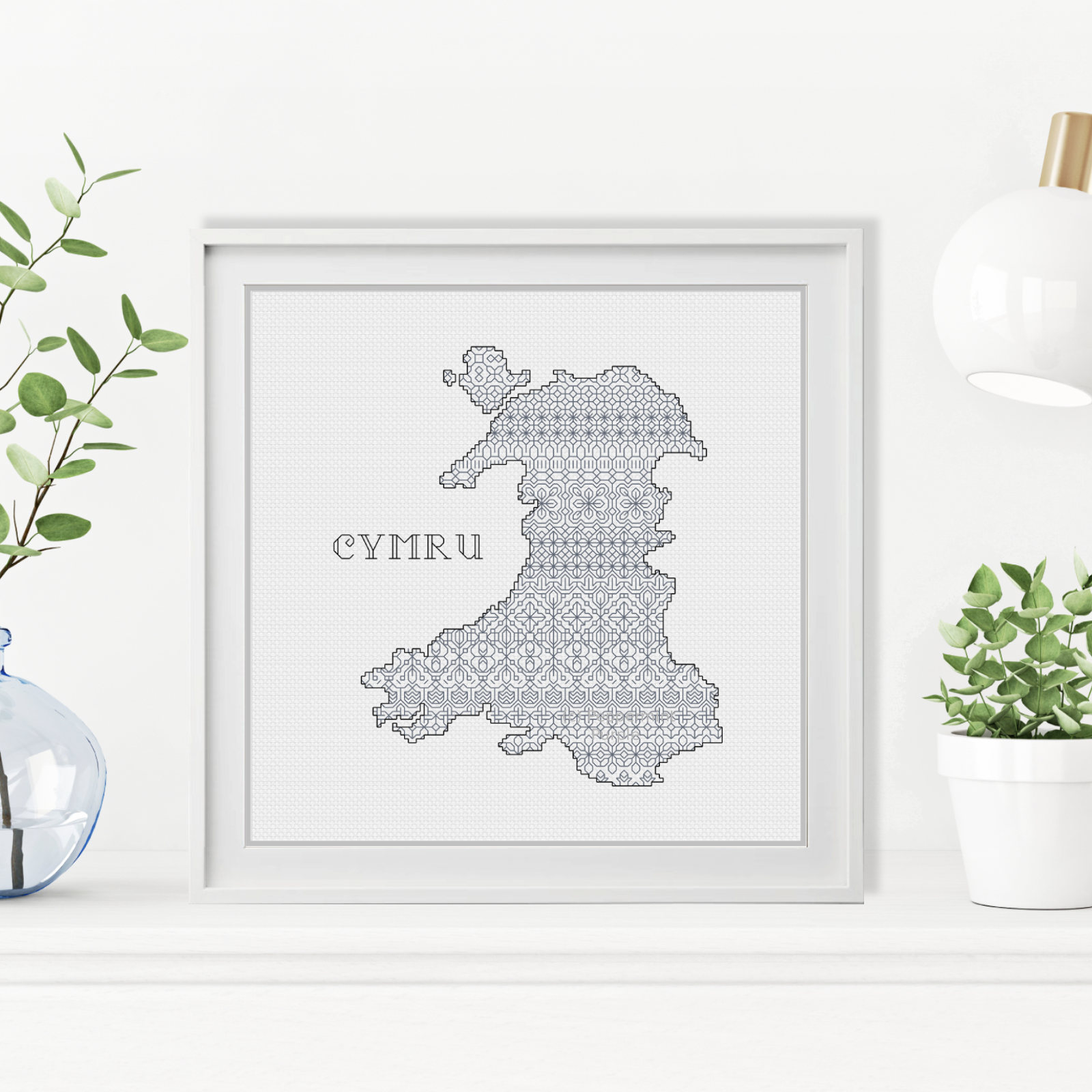 Cymru - Wales Blackwork Pattern by Peppermint Purple