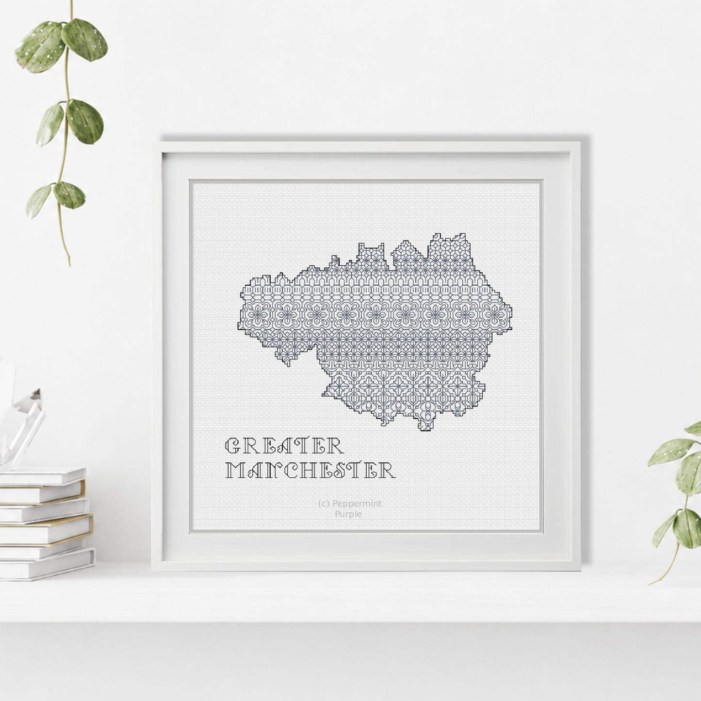 Greater Manchester Blackwork Blackwork Pattern by Peppermint Purple
