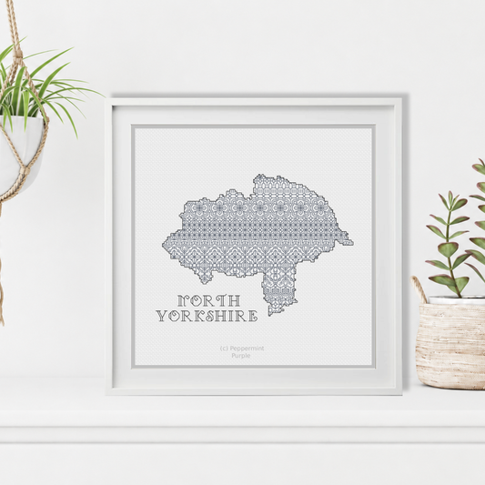 North Yorkshire Blackwork Pattern by Peppermint Purple