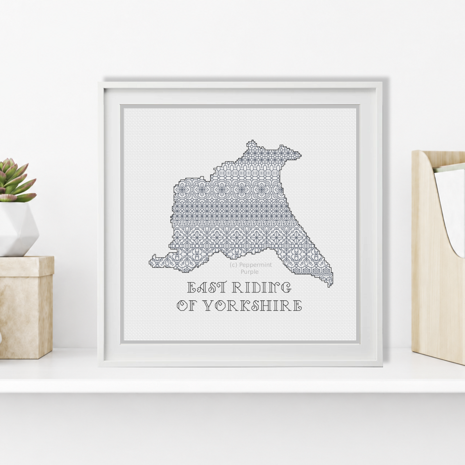 East Riding of Yorkshire Blackwork Pattern by Peppermint Purple