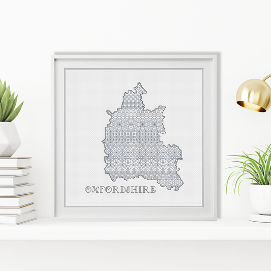 Oxfordshire Blackwork Pattern Blackwork Pattern by Peppermint Purple