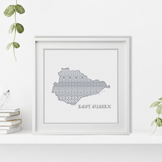 East Sussex Blackwork Pattern by Peppermint Purple