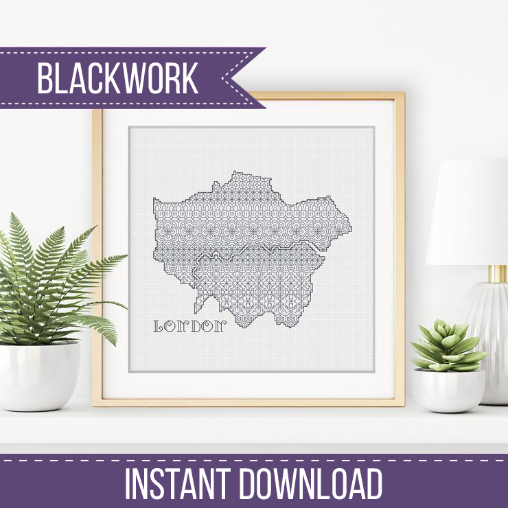 London Blackwork Pattern Blackwork Pattern by Peppermint Purple