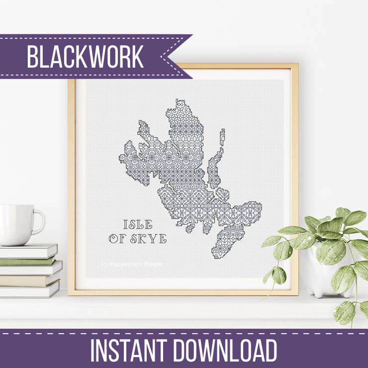 Isle of Skye Blackwork Blackwork Pattern by Peppermint Purple