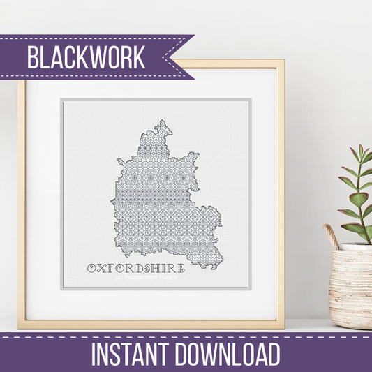 Oxfordshire Blackwork Pattern Blackwork Pattern by Peppermint Purple